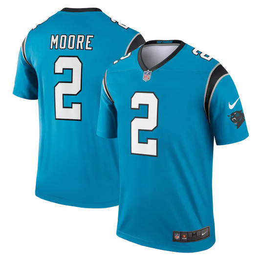 [FULLY STITCHED] Carolina Panthers Dj Moore Blue Style 7 Limited Football Jersey 