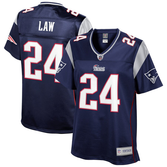 [FULLY STITCHED] New England Patriots Ty Law Navy Style 4 Limited Football Jersey 