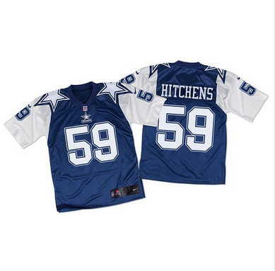 [FULLY STITCHED] #59 Dallas Cowboys Anthony Hitchens Navy Bluewhite Throwback Limited Football Jersey 