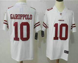 [FULLY STITCHED] #10 San Francisco 49ers Jimmy Garoppolo White 2017 Limited Football Jersey 