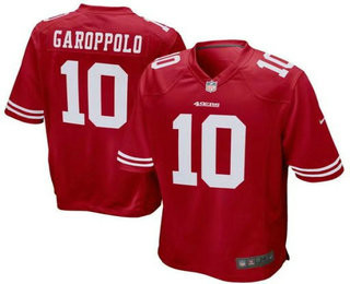 [FULLY STITCHED] #10 San Francisco 49ers Jimmy Garoppolo Scarlet Red Limited Football Jersey 