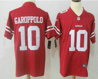 [FULLY STITCHED] #10 San Francisco 49ers Jimmy Garoppolo Red 2017 Limited Football Jersey 