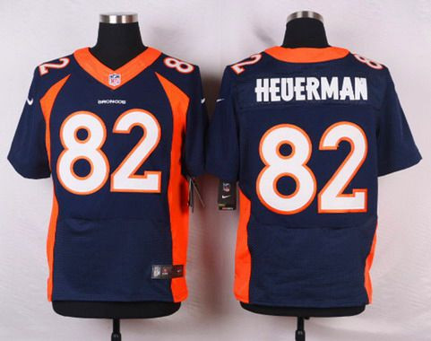 [FULLY STITCHED] #82 Denver Broncos Jeff Heuerman Navy Blue Alternate Limited Football Jersey 