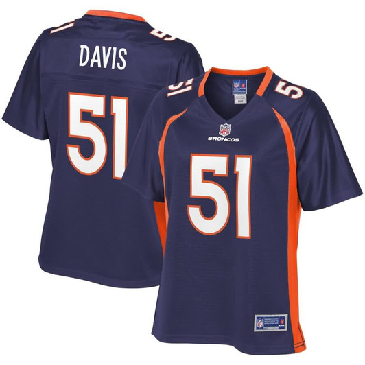 [FULLY STITCHED] Denver Broncos Todd Davis Alternate Navy Limited Football Jersey 