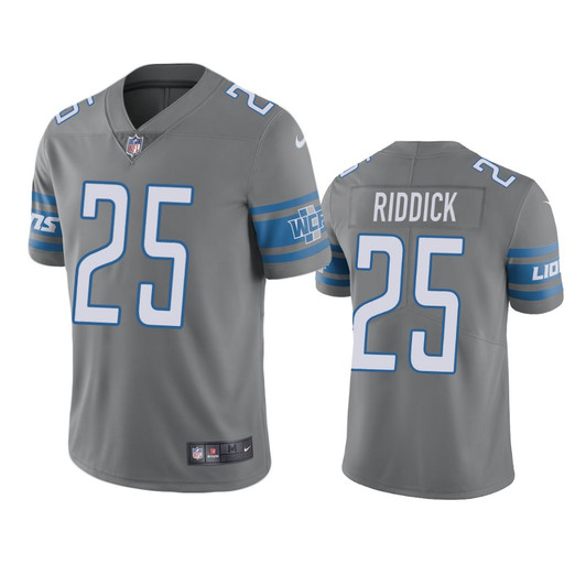 [FULLY STITCHED] Detroit Lions Theo Riddick Gray Color Rush Limited Football Jersey 
