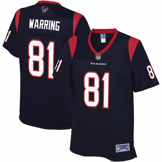 [FULLY STITCHED] Houston Texans Kahale Warring Navy Limited Football Jersey 