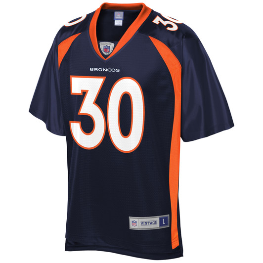 [FULLY STITCHED] Denver Broncos Terrell Davis Navy Style 3 Limited Football Jersey 