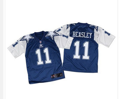 [FULLY STITCHED] #11 Dallas Cowboys Cole Beasley Navy Bluewhite Throwback Limited Football Jersey 