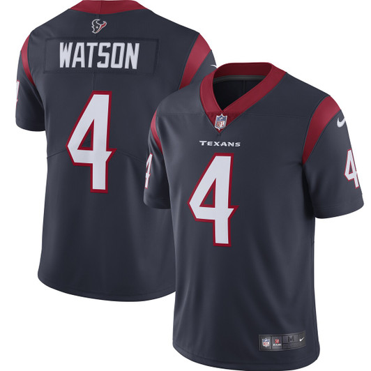[FULLY STITCHED] Houston Texans Deshaun Watson Navy Style 6 Limited Football Jersey 