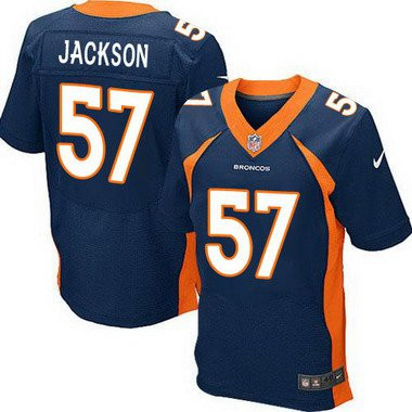 [FULLY STITCHED] #57 Denver Broncos Tom Jackson Navy Blue Limited Football Jersey 