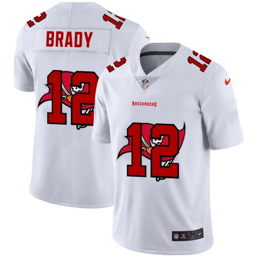 [FULLY STITCHED] #12 Tampa Bay Buccaneers Tom Brady 2020 White Limited Football Jersey 