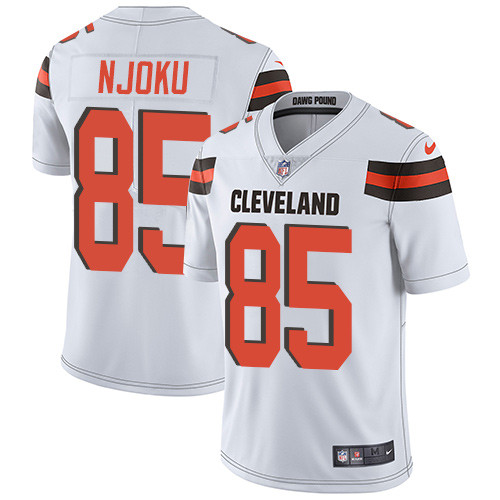 [FULLY STITCHED] #85 Cleveland Browns David Njoku White Limited Football Jersey 