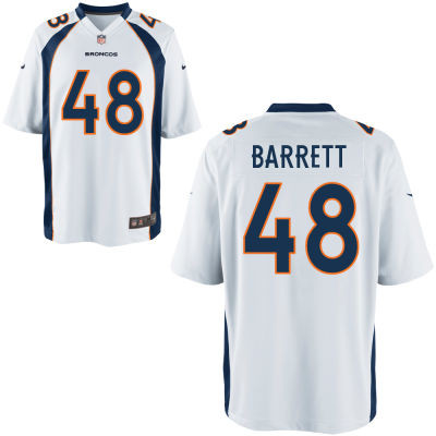 [FULLY STITCHED] #48 Denver Broncos Shaquil Barrett White Road Limited Football Jersey 