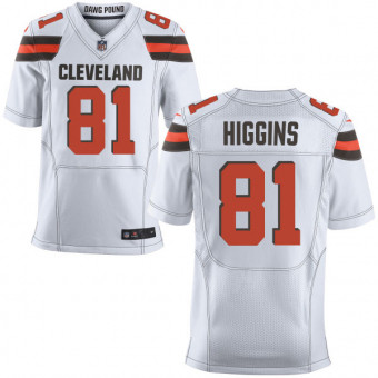 [FULLY STITCHED] #81 Cleveland Browns Rashard Higgins White Limited Football Jersey 