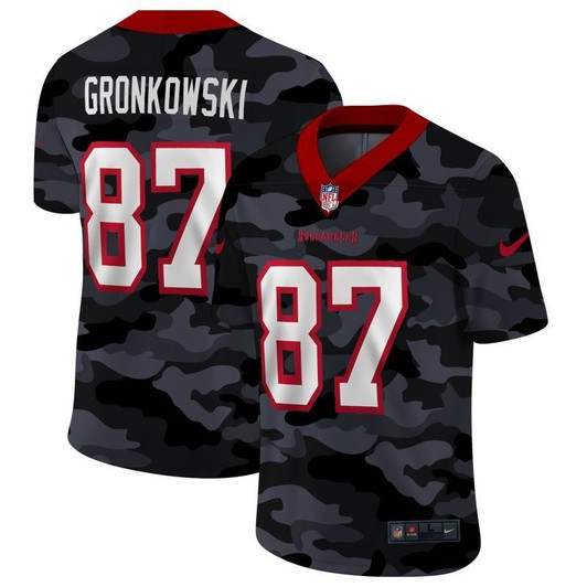 [FULLY STITCHED] #87 Tampa Bay Buccaneers Rob Gronkowski 2020 Camo Black Limited Football Jersey 