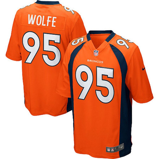 [FULLY STITCHED] Denver Broncos Derek Wolfe Orange Limited Football Jersey 
