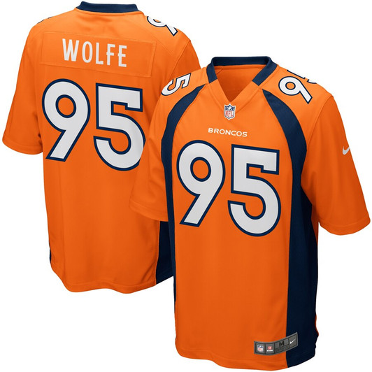 [FULLY STITCHED] Denver Broncos Derek Wolfe Orange Style 2 Limited Football Jersey 