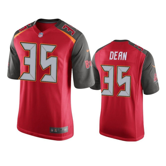 [FULLY STITCHED] Tampa Bay Buccaneers Jamel Dean 2019 Draft Red Limited Football Jersey 