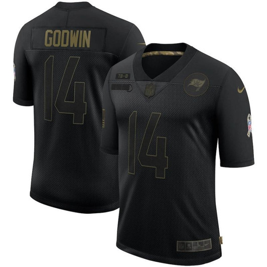 [FULLY STITCHED] #14 Tampa Bay Buccaneers Chris Godwin 2020 Black Limited Football Jersey 