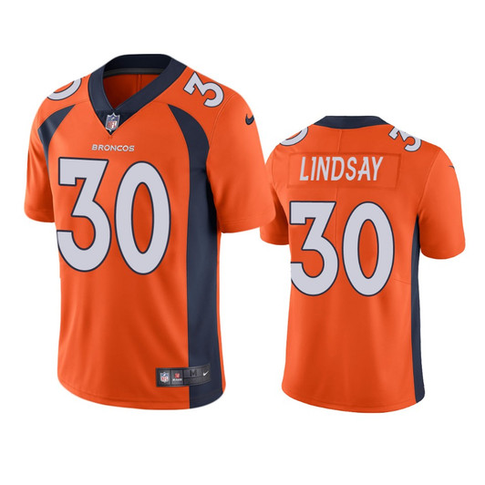 [FULLY STITCHED] Denver Broncos Phillip Lindsay Orange Limited Football Jersey 