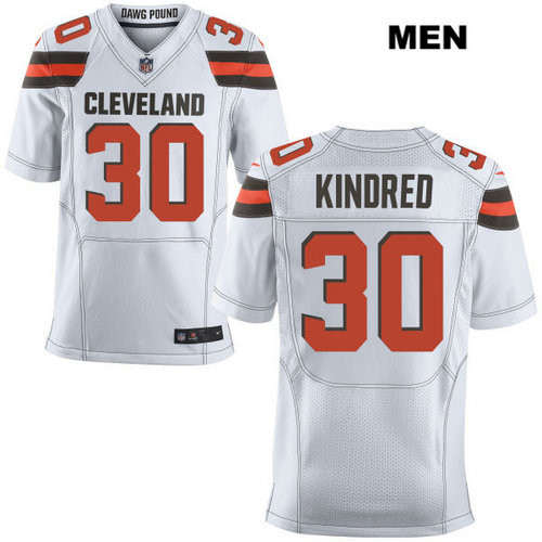 [FULLY STITCHED] #30 Cleveland Browns Derrick Kindred White Limited Football Jersey 