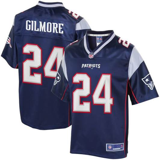 [FULLY STITCHED] New England Patriots Stephon Gilmore Navy Style 2 Limited Football Jersey 