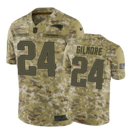 [FULLY STITCHED] New England Patriots Stephon Gilmore Camo Limited Football Jersey 