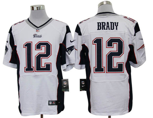 [FULLY STITCHED] #12 New England Patriots Tom Brady White Limited Football Jersey 
