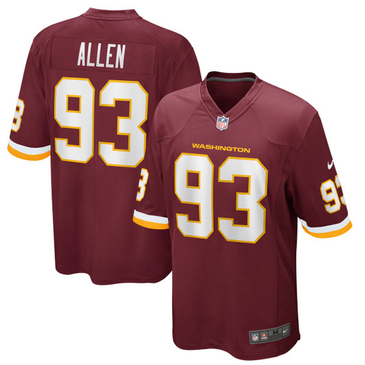 [FULLY STITCHED] Washington Football Team Jonathan Allen Burgundy Style 2 Limited Football Jersey 