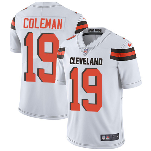 [FULLY STITCHED] #19 Cleveland Browns Corey Coleman White Limited Football Jersey 