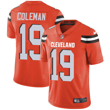 [FULLY STITCHED] #19 Cleveland Browns Corey Coleman Orange Alternate Limited Football Jersey 