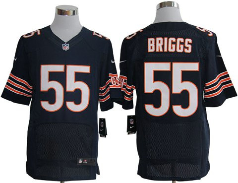 [FULLY STITCHED] #55 Chicago Bears Lance Briggs Blue Limited Football Jersey 