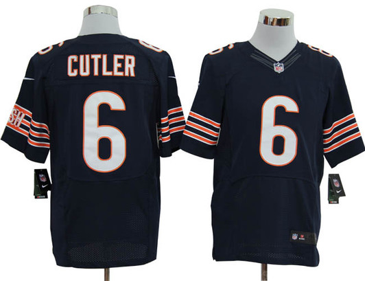 [FULLY STITCHED] #6 Chicago Bears Jay Cutler Blue Limited Football Jersey 
