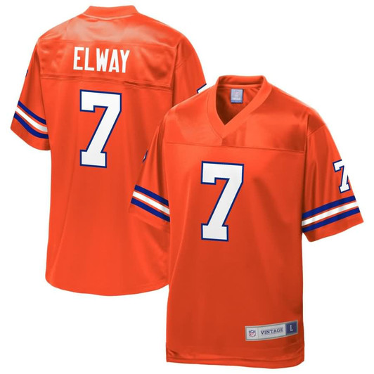 [FULLY STITCHED] Denver Broncos John Elway Orange Style 4 Limited Football Jersey 