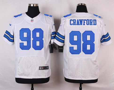 [FULLY STITCHED] #98 Dallas Cowboys Tyrone Crawford White Road Limited Football Jersey 
