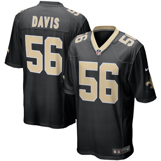 [FULLY STITCHED] New Orleans Saints Demario Davis Black Style 3 Limited Football Jersey 