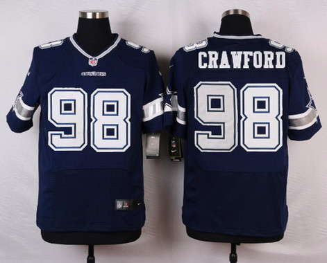 [FULLY STITCHED] #98 Dallas Cowboys Tyrone Crawford Navy Blue Style 2 Limited Football Jersey 