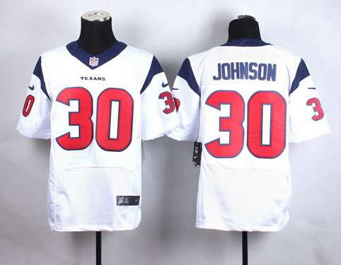 [FULLY STITCHED] #30 Houston Texans Kevin Johnson White Limited Football Jersey 