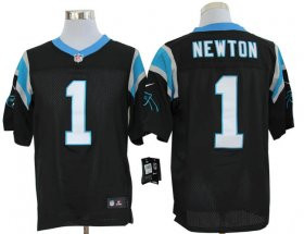 [FULLY STITCHED] #1 Carolina Panthers Cam Newton Black Limited Football Jersey 