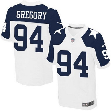 [FULLY STITCHED] #94 Dallas Cowboys Randy Gregory White Thanksgiving Alternate Limited Football Jersey 