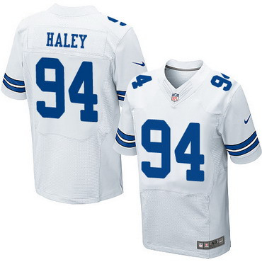 [FULLY STITCHED] #94 Dallas Cowboys Charles Haley White Limited Football Jersey 