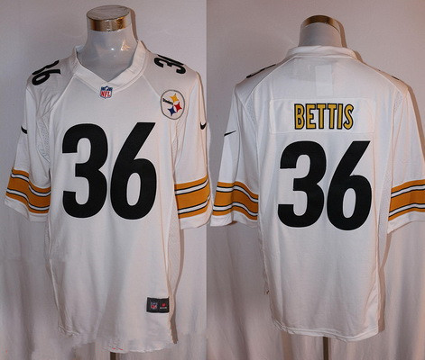 [FULLY STITCHED] #36 Pittsburgh Steelers Jerome Bettis Retired White Road Limited Football Jersey 