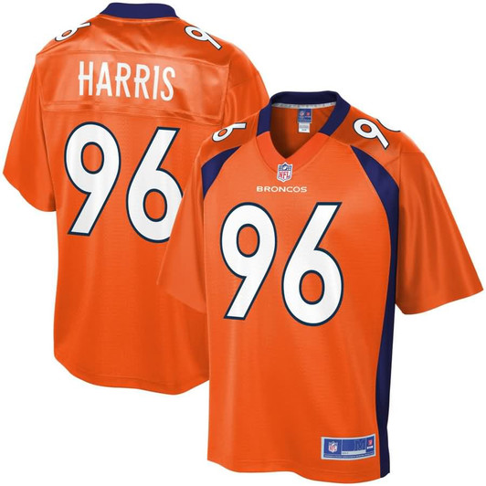 [FULLY STITCHED] Denver Broncos Shelby Harris Orange Limited Football Jersey 
