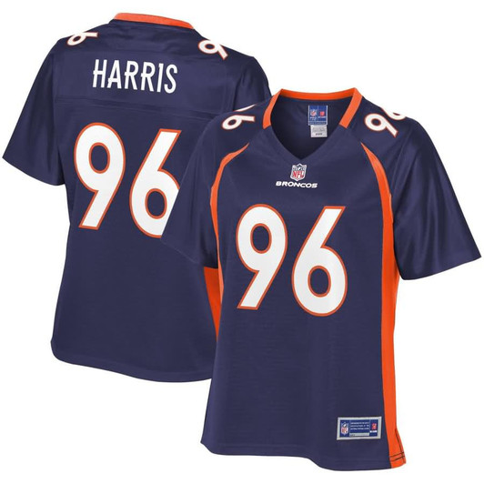 [FULLY STITCHED] Denver Broncos Shelby Harris Alternate Navy Limited Football Jersey 