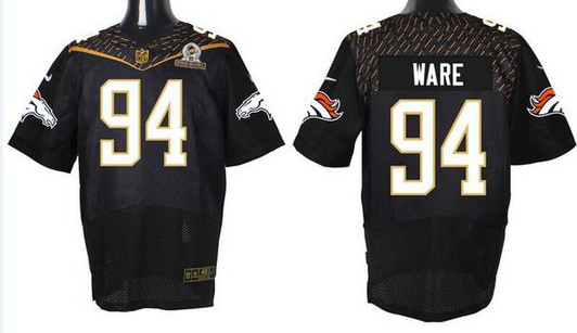 [FULLY STITCHED] #94 Denver Broncos Demarcus Ware Black 2016 Pro Bowl Limited Football Jersey 