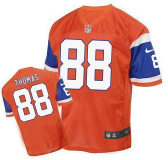[FULLY STITCHED] #88 Denver Broncos Demaryius Thomas Orange 1998 Retro Limited Football Jersey 