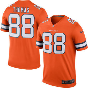 [FULLY STITCHED] #88 Denver Broncos Demaryius Thomas Orange Color Rush Limited Football Jersey 