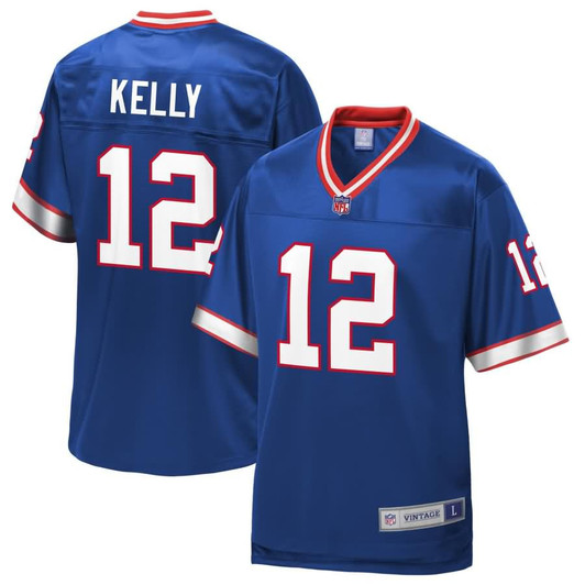 [FULLY STITCHED] Buffalo Bills Jim Kelly Retired Royal Limited Football Jersey 