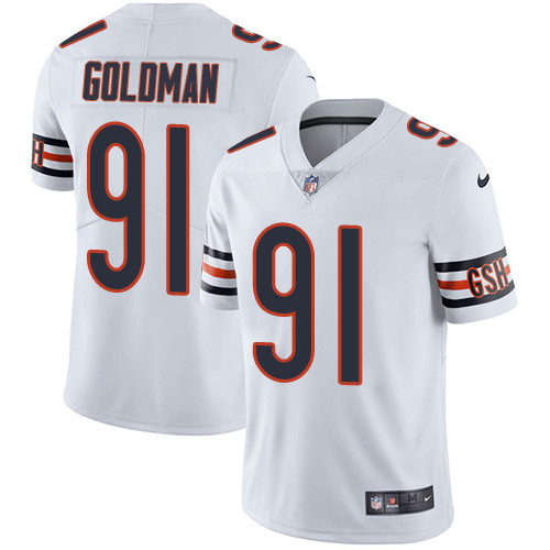 [FULLY STITCHED] #91 Chicago Bears Eddie Goldman White Limited Football Jersey 