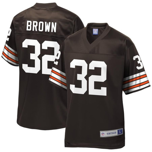 [FULLY STITCHED] Cleveland Browns Jim Brown Brown Limited Football Jersey 